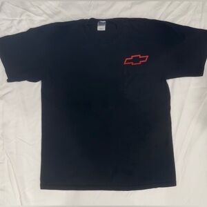 Y2K CHEVROLET Black Shirt Sz.L W/Logo & Chest Pocket